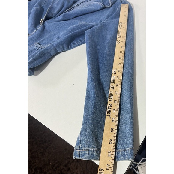 STO Susquehanna Trail Outfitters Denim Jean Jacket Size Large 2 Fancy Buttons - Picture 6 of 8